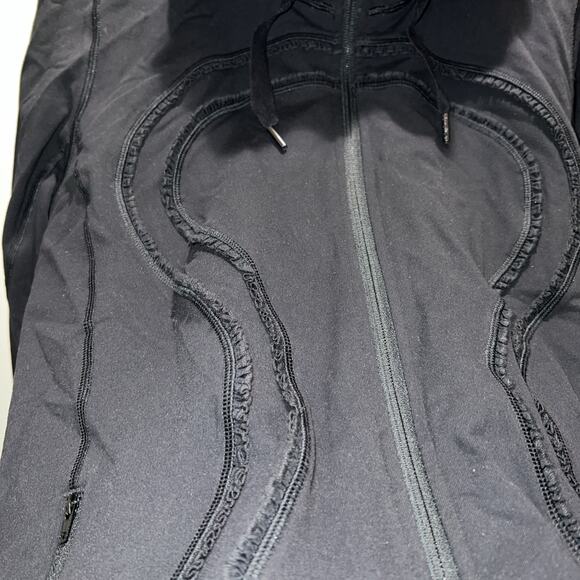 Lululemon Hooded Jacket, 18% Spandex Stretch, Ruffles Mid Length, Thumb Holes 12 - Picture 8 of 12